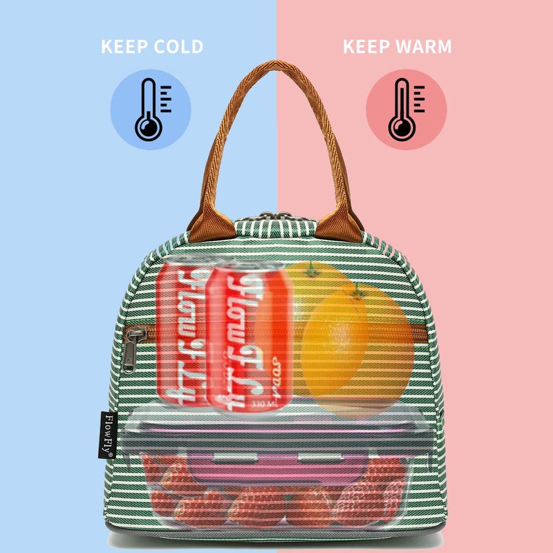FlowFly Insulated Lunch Cooler Bag - Tote Bag Organizer for Women/Men, Green - Image 2
